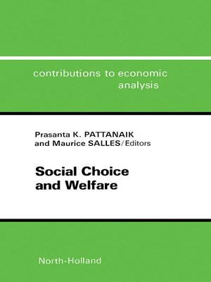 cover image of Social Choice and Welfare